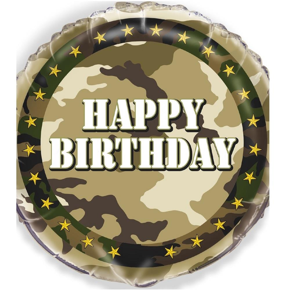 Camo Army Birthday Foil Balloon 18 Inches | Party Save Smile