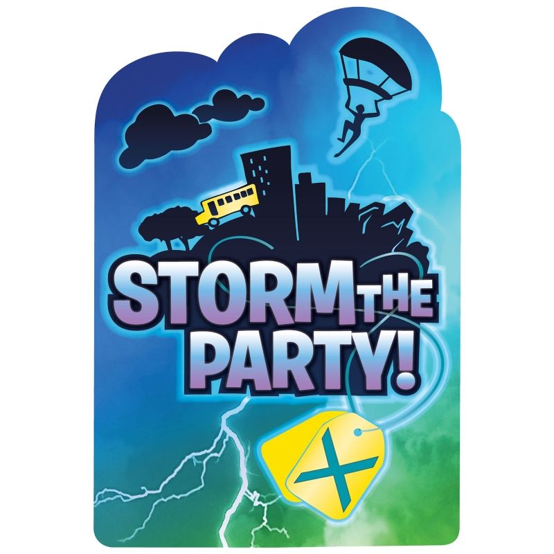 Battle Royal Gaming Party Invitations Invites Pack of 8 | Party Save Smile