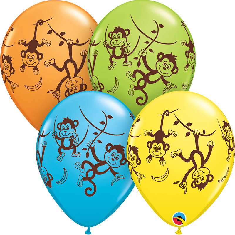 Colourful Monkey Latex Balloons 11 Inch