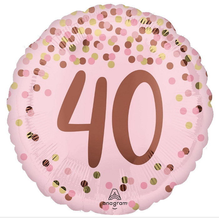 Pretty Pink 40th Birthday Foil Balloon 18 Inches | Party Save Smile