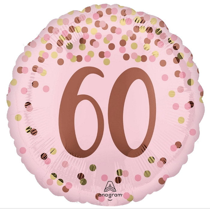 Pretty Pink 60th Birthday Foil Balloon 18 Inches | Party Save Smile