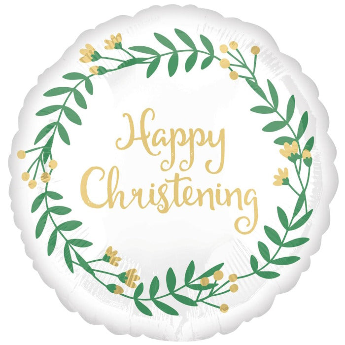 Botanical Christening Foil Balloon 18 Inches | Party Save Smile