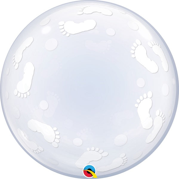 Qualatex Footprints Deco Bubble Balloon 24 Inches | Party Save Smile