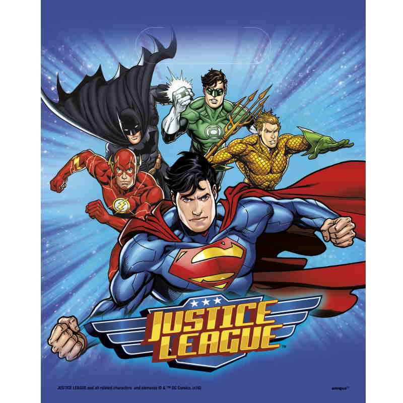 Justice League Stars Party Bags Pack of 8 | Party Save Smile
