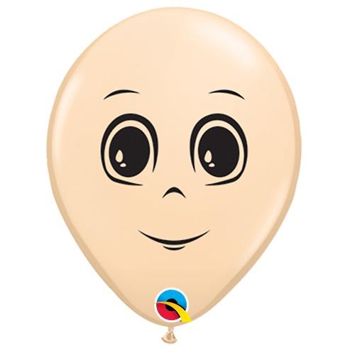 Blush Latex Balloon with Face Masculine Pack of 100 | Party Save Smile