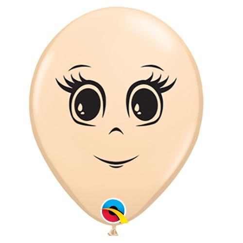 Blush Latex Balloon with Face Feminine Pack of 100 5 Inch | Party Save Smile