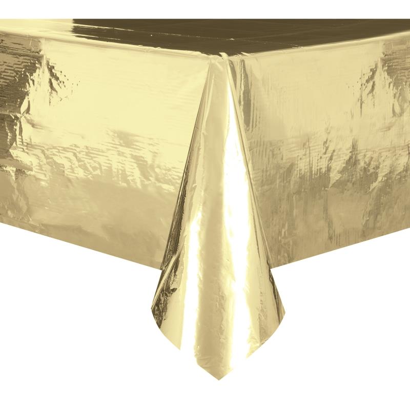 Gold Foil Party Tablecover Tablecloth 138 x 274cm | Party Save Smile