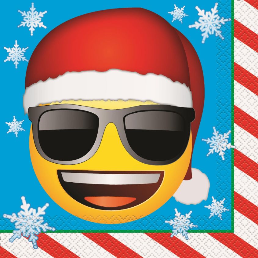Emoji Icon Xmas Christmas Party Napkins Pack of 16 | Party Save Smile