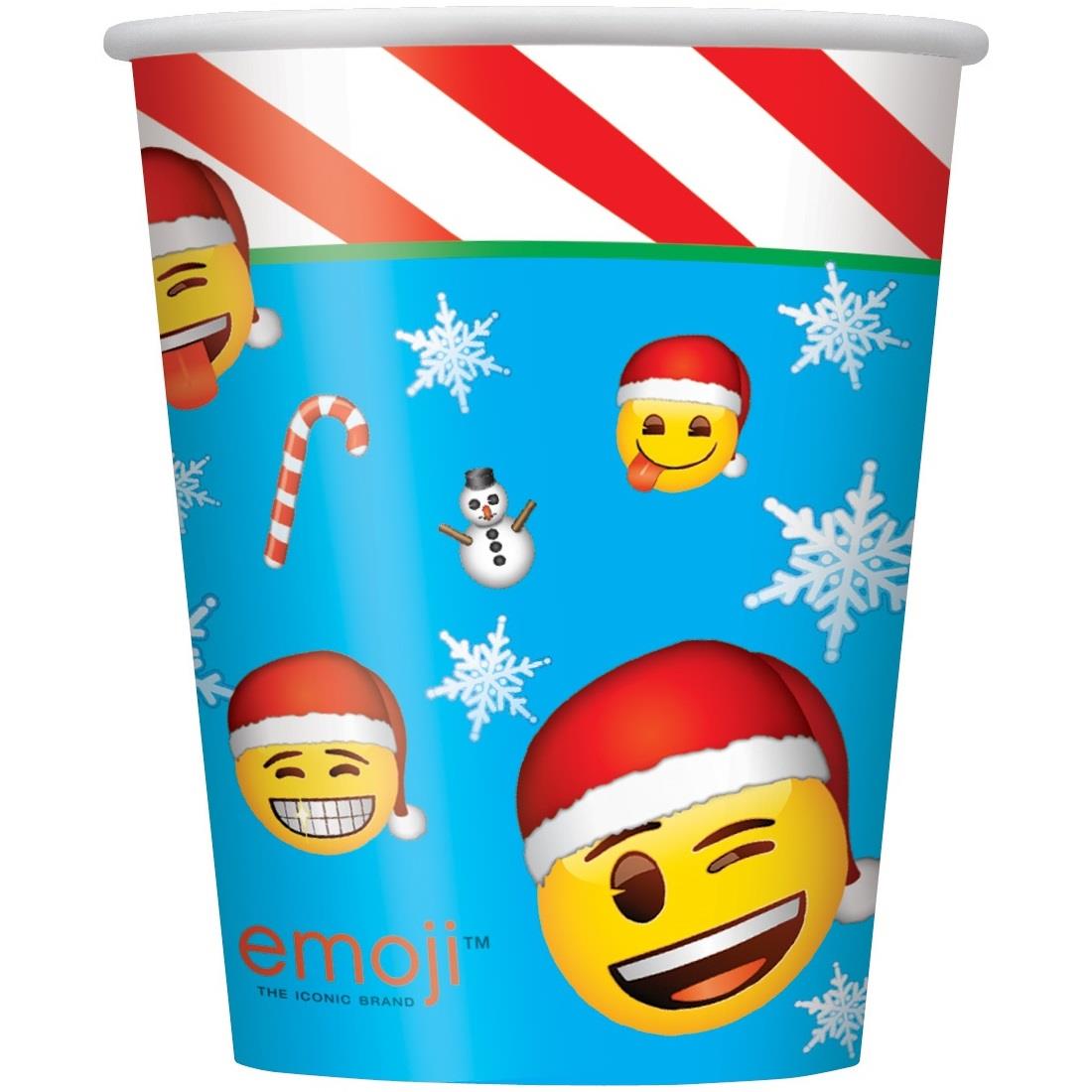Emoji Icon Xmas Christmas Party Cups Pack of 8 | Party Save Smile