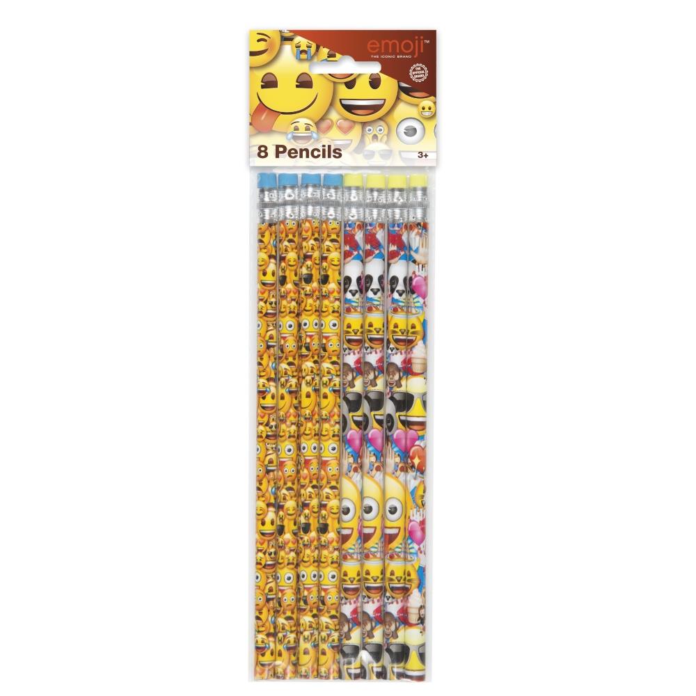 Emoji Pencil Party Bag Fillers Pack of 8 | Party Save Smile