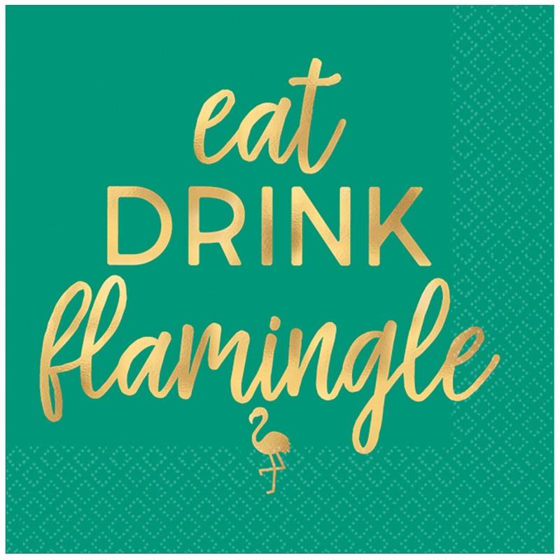 Summer Napkins Eat Drink Flamingle Pack of 16 | Party Save Smile