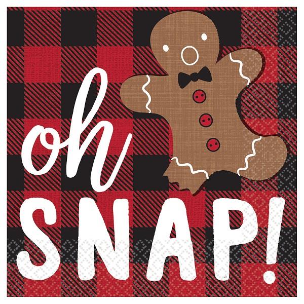 Gingerbread Christmas Beverage Napkins Pack of 16 | Party Save Smile