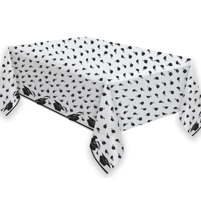 Graduation Caps Plastic Tablecloths 137 x 274cm | Party Save Smile