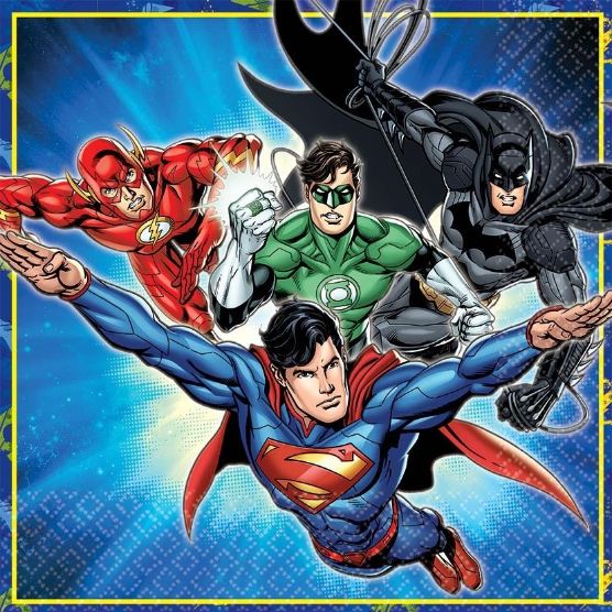Justice League Paper Napkins Pack of 16 | Party Save Smile