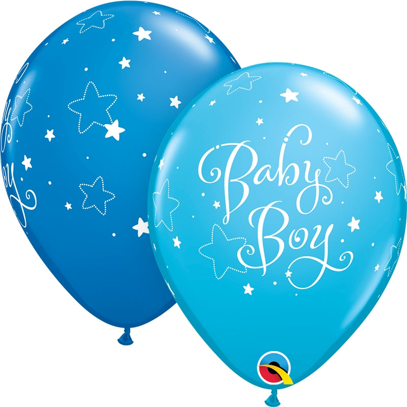 Blue Stars Baby Boy Latex Balloons 11 Inches
