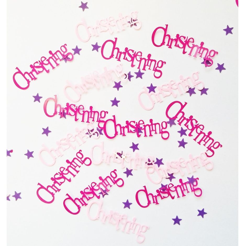 Pink Bunting Christening Party Table Confetti 14 Grams | Party Save Smile