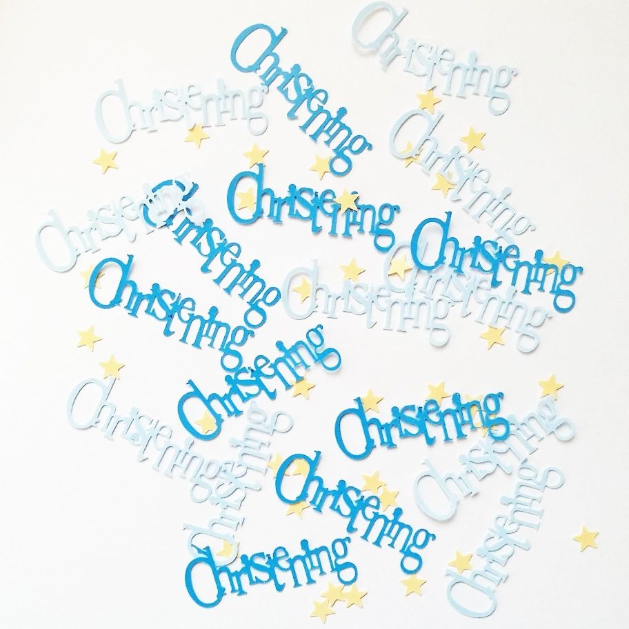 Blue Bunting Christening Party Table Confetti 14 Grams | Party Save Smile