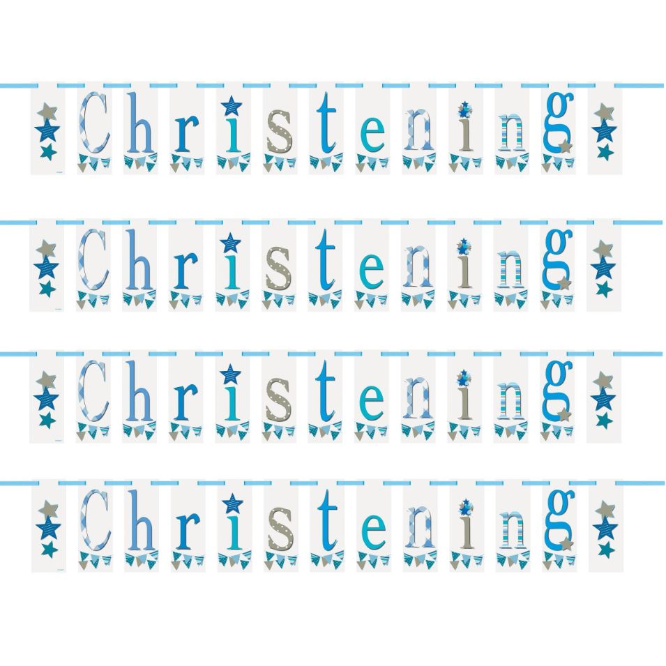 Blue Bunting Christening Flag Banner Bunting 2.1 Metres | Party Save Smile