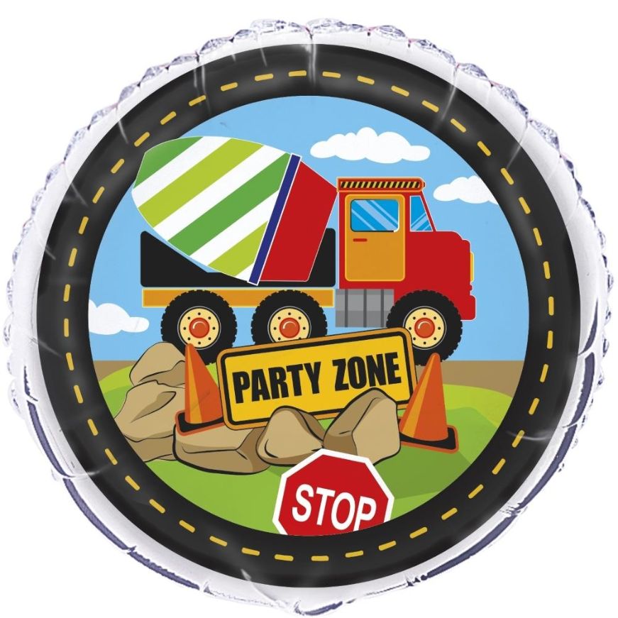 Construction Party 18" Foil Helium Balloon | Party Save Smile