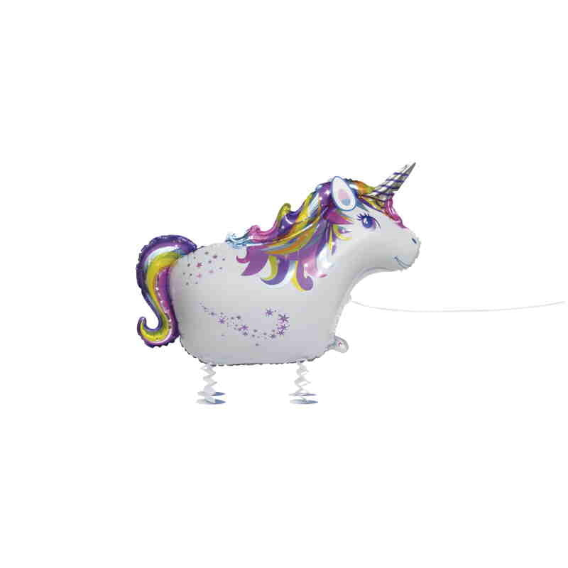 Unicorn Shaped Walking Foil Balloon 35 Inches | Party Save Smile