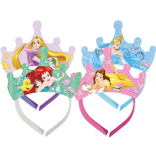 Disney Princess Party Favour Tiaras Headbands Pack of 4 | Party Save Smile