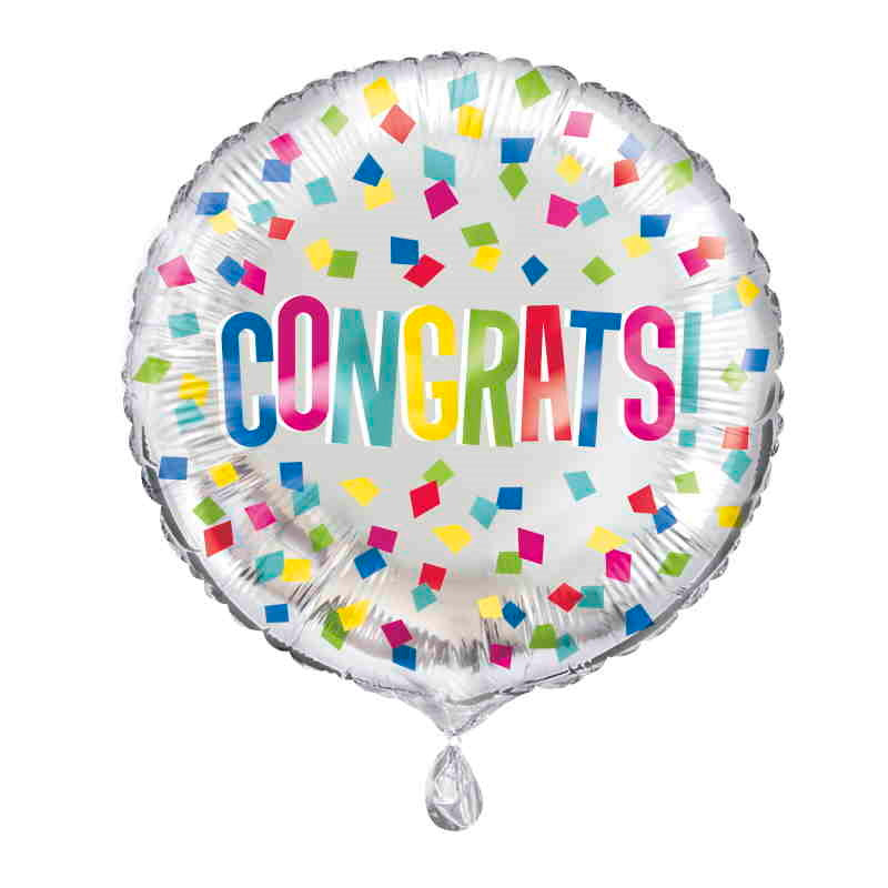 Colourful Congrats Foil Balloon 18 Inch | Party Save Smile