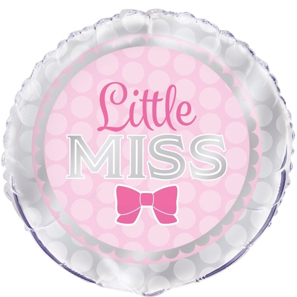 Little Miss Baby Shower Foil Balloon 18 Inches | Party Save Smile