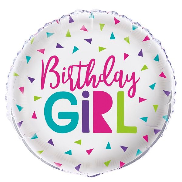 Birthday Girl Confetti Foil Balloon 18 Inch | Party Save Smile