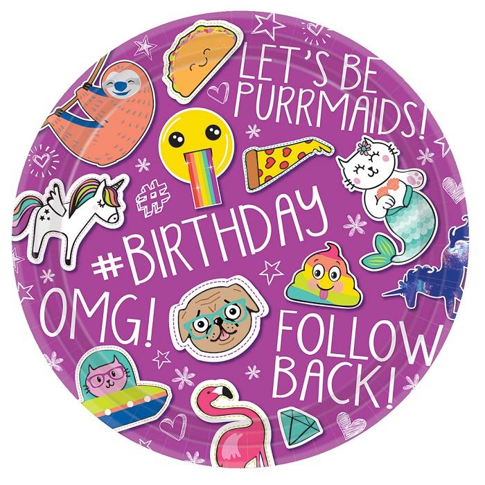 Selfie Celebration Party Cake Plates Pack of 8 | Party Save Smile