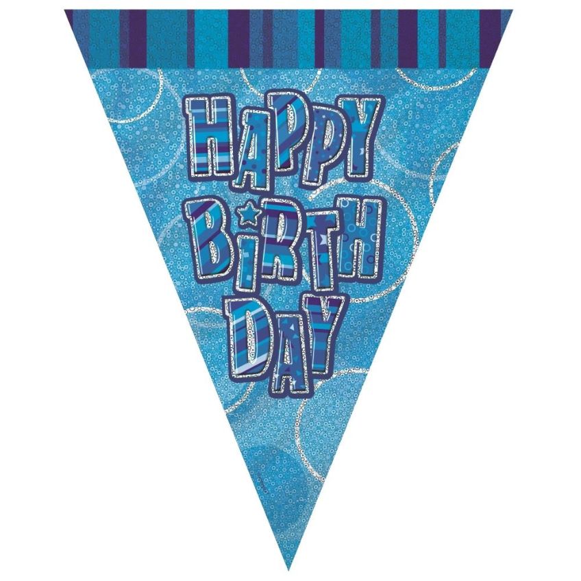 Blue Happy Birthday Bunting Banner | Party Save Smile
