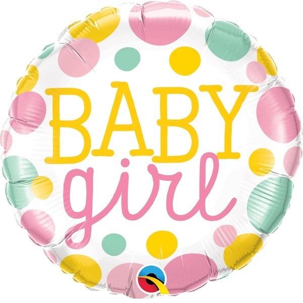 Multicoloured Dots Baby Girl Foil Balloons 18 inch | Party Save Smile