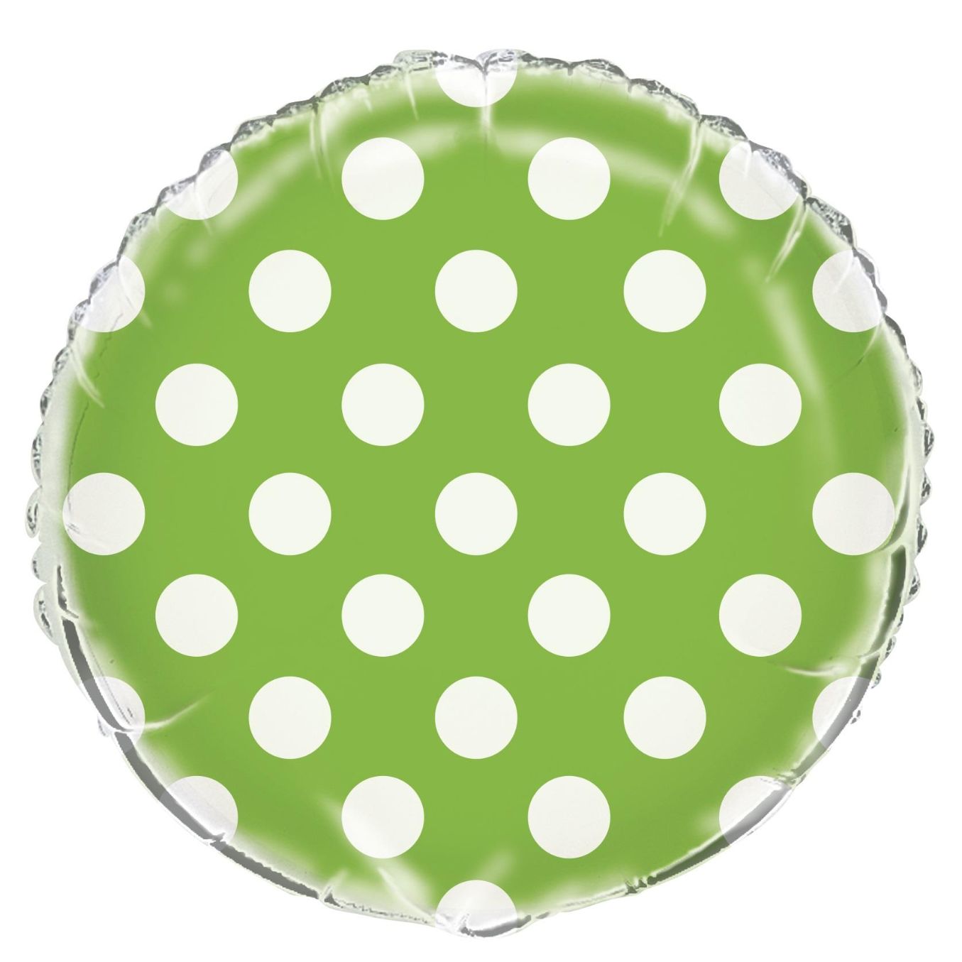 Lime Green Polka Dot Party Foil Balloon 18 Inch | Party Save Smile