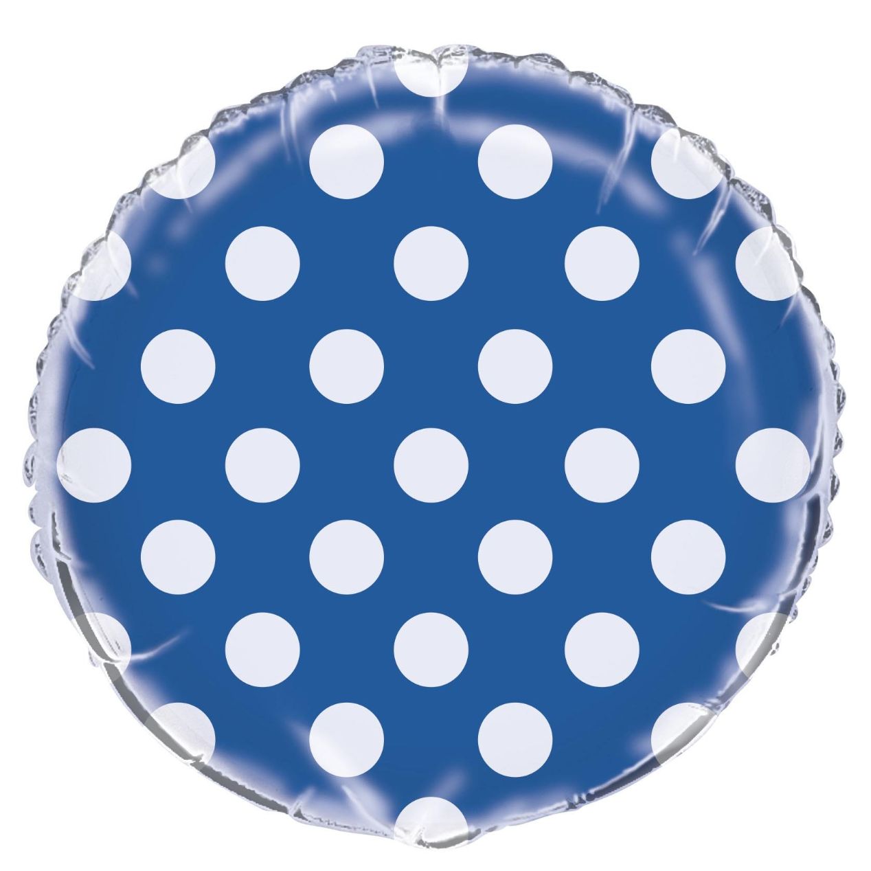 Royal Blue Polka Dot Party Foil Balloon 18 Inch | Party Save Smile