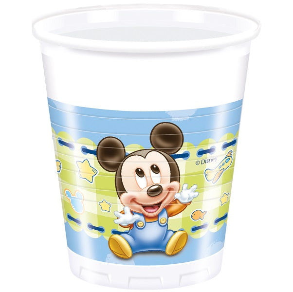 Baby Mickey Mouse Gingham Party Cups Pack of 8 | Party Save Smile