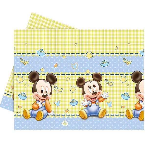 Baby Mickey Mouse Gingham Party Tablecover Tablecloth | Party Save Smile