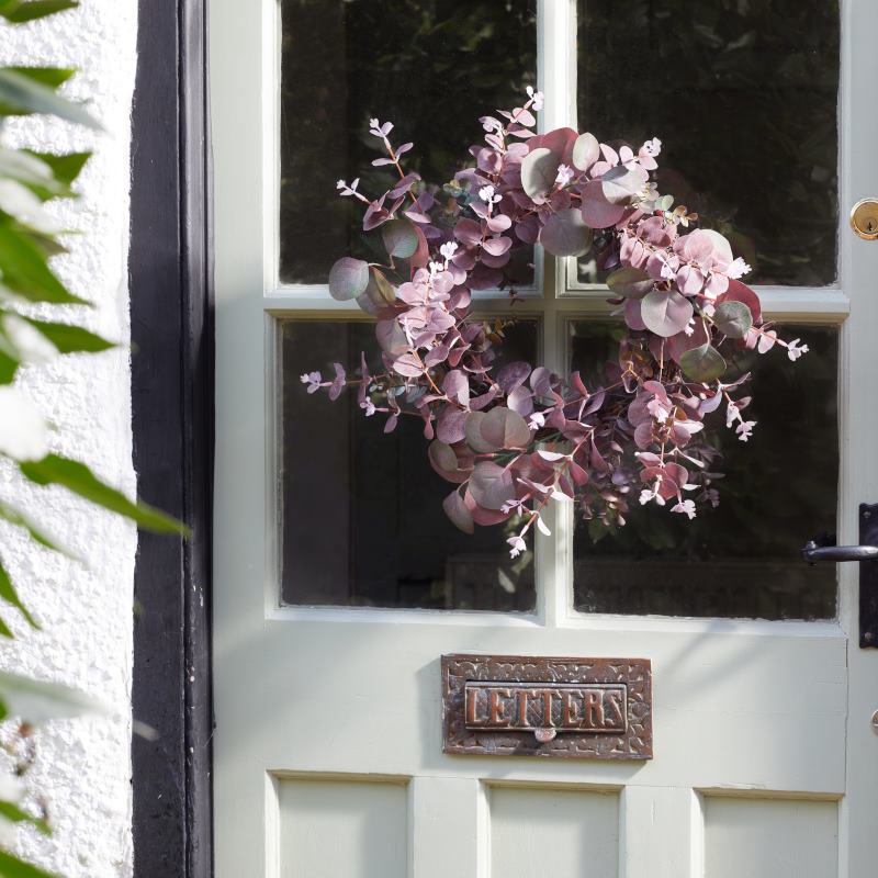 Violet Eucalyptus Wreath Door Decoration 40cm | Party Save Smile