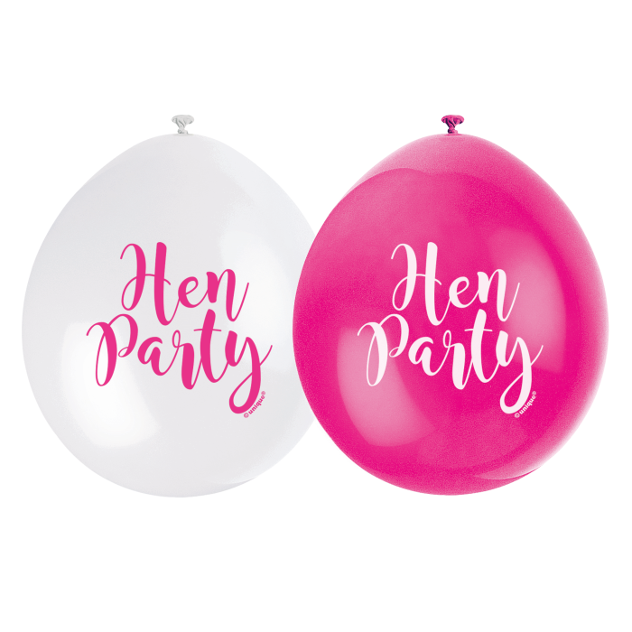 Hen Party Latex Balloons Air Fill Pack of 10 | Party Save Smile