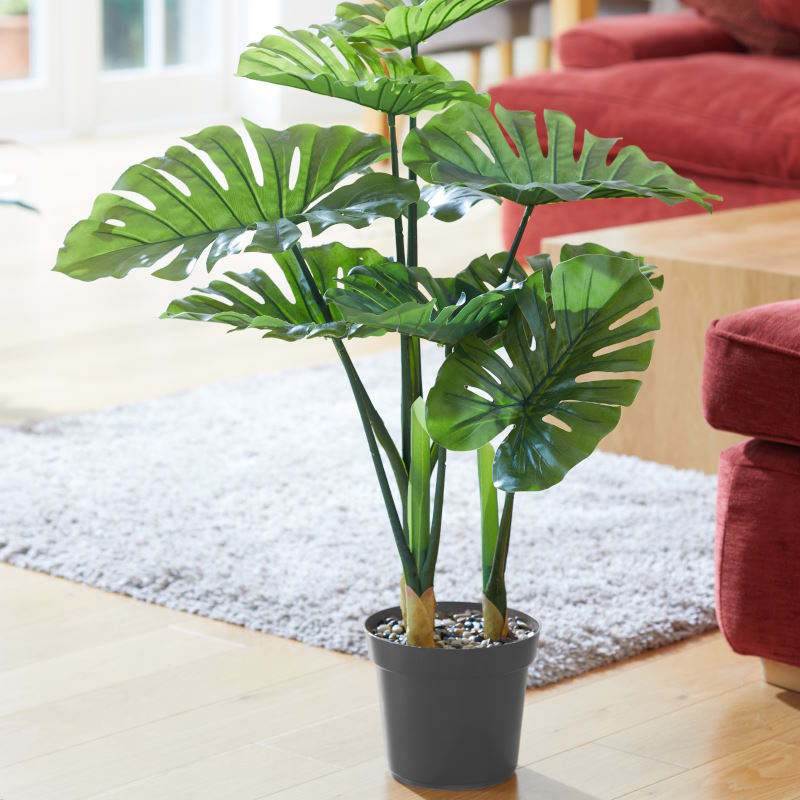 Artificial Monstera Swiss Cheese Plant: Fake Houseplant 89cm | Party Save Smile
