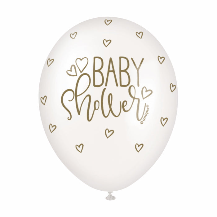 Gold Baby Shower 12 Inch Latex Balloons | Party Save Smile
