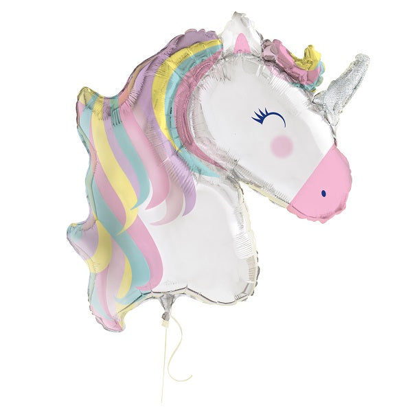 Pastel Unicorn Head Foil Balloon 42 Inches | Party Save Smile