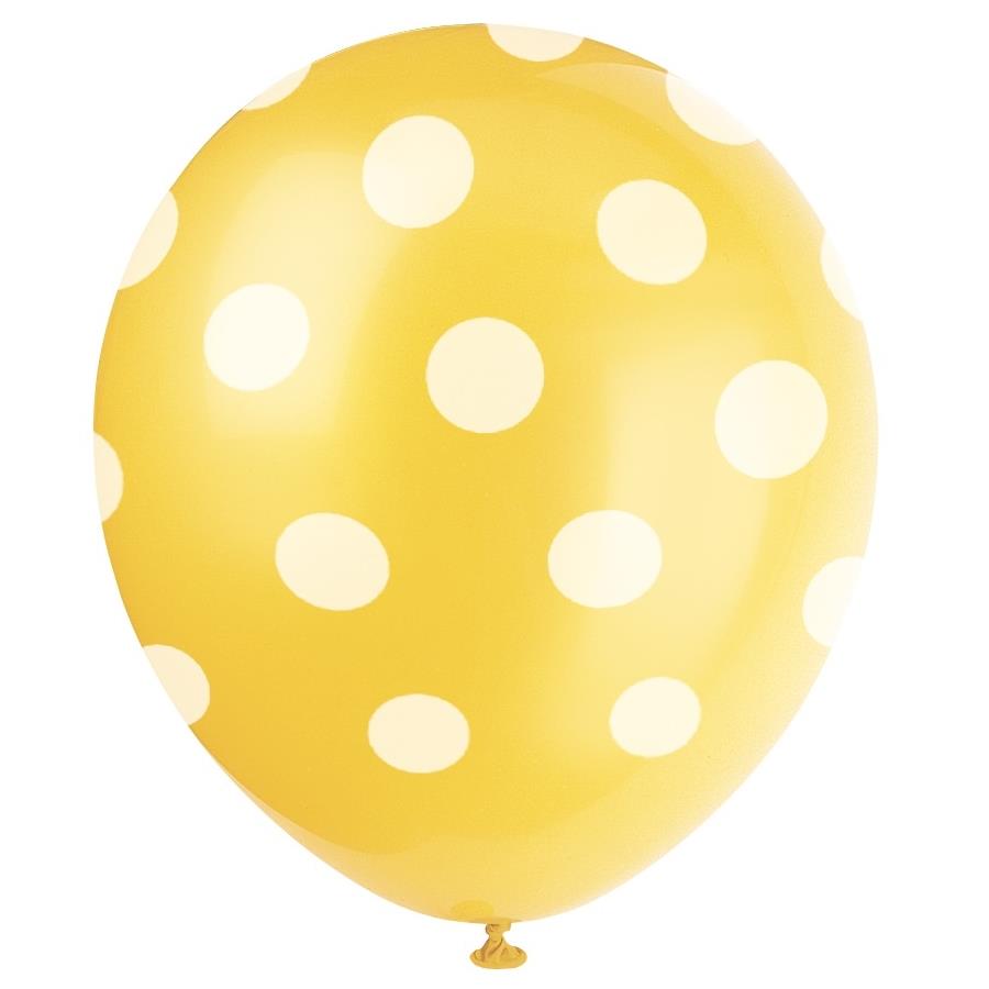 Yellow Polka Dot Party Pack: Tableware & Decoration Kit
