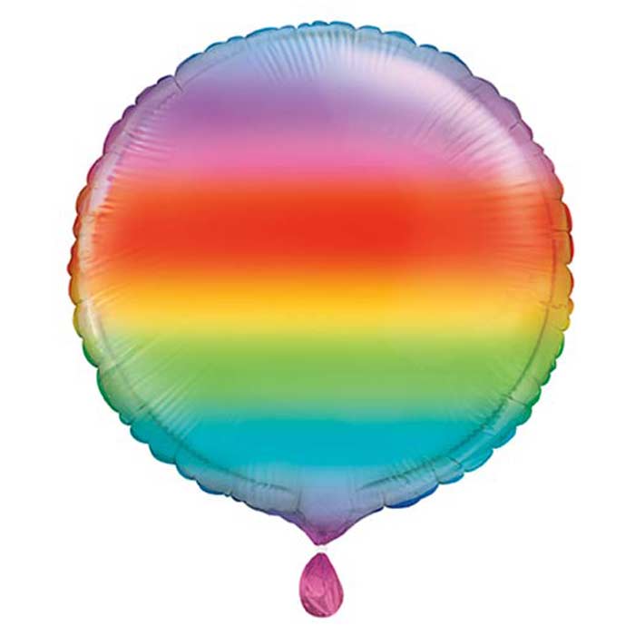 Ombre Rainbow Round Foil Balloon 18 inches | Party Save Smile