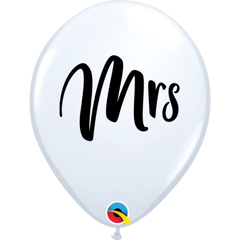 White Mrs Wedding Latex Balloons 11 Inch