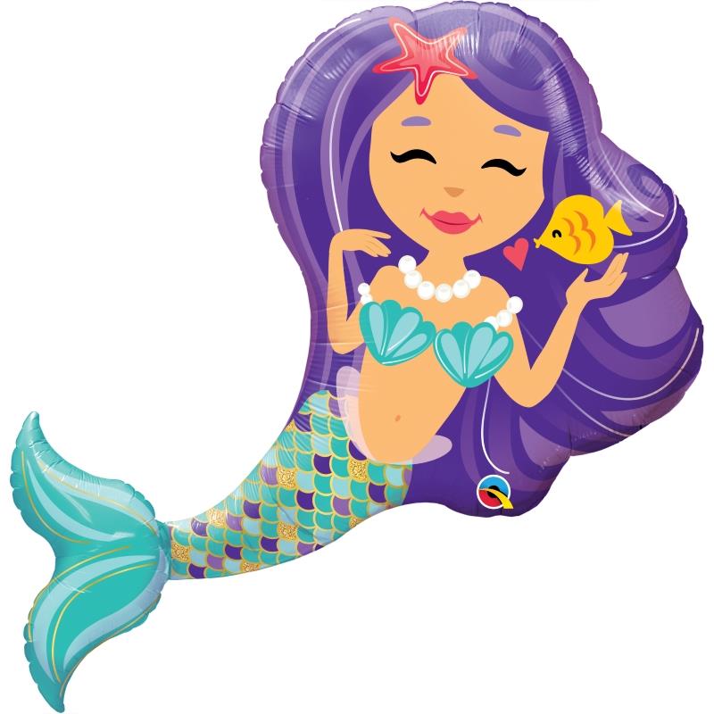 Shaped Mermaid Foil Balloons 38 inches | Party Save Smile