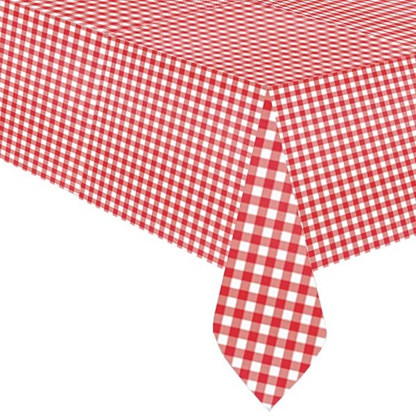 Red Gingham Tablecloth: Plastic Party Tablecover 137 x 260cm | Party Save Smile