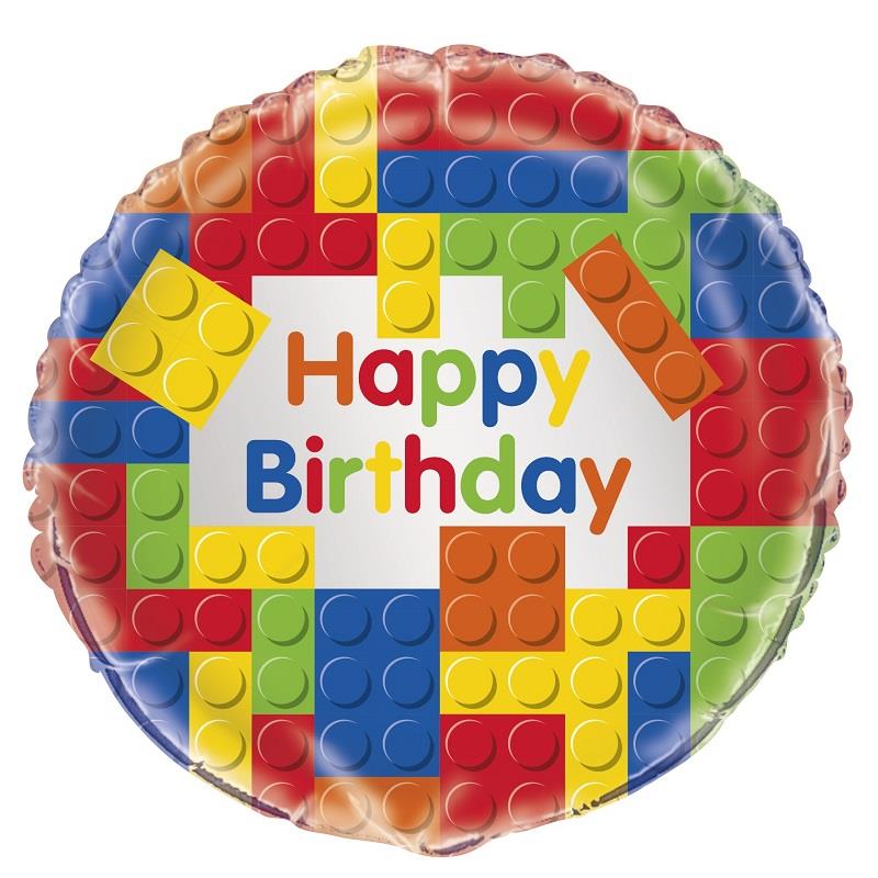 Building Blocks Party 18" Foil Balloon | Party Save Smile