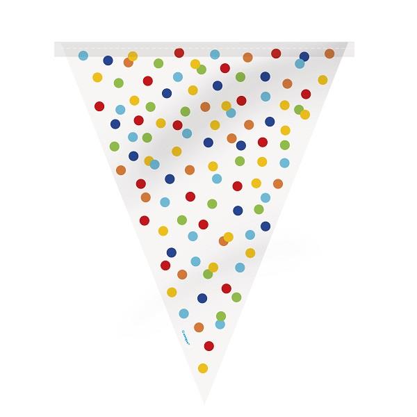 Rainbow Polka Confetti Dot Flag Banner Bunting - Buy Now | Party Save Smile