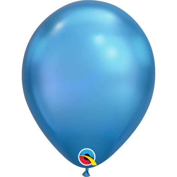 Chrome Blue Latex Balloons: 11 Inch Qualatex Decorator | Party Save Smile