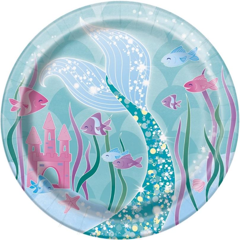 Small Mermaid Party Plates Pack of 8 | Party Save Smile