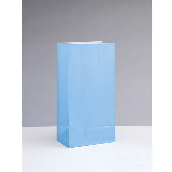 Light Blue Party Bags - 12 Pack | Party Save Smile